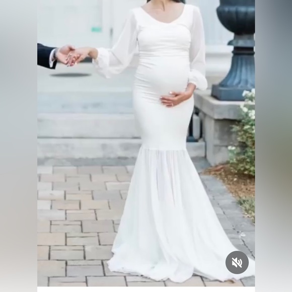 White Whisper Maternity Photoshoot Gown main image 0